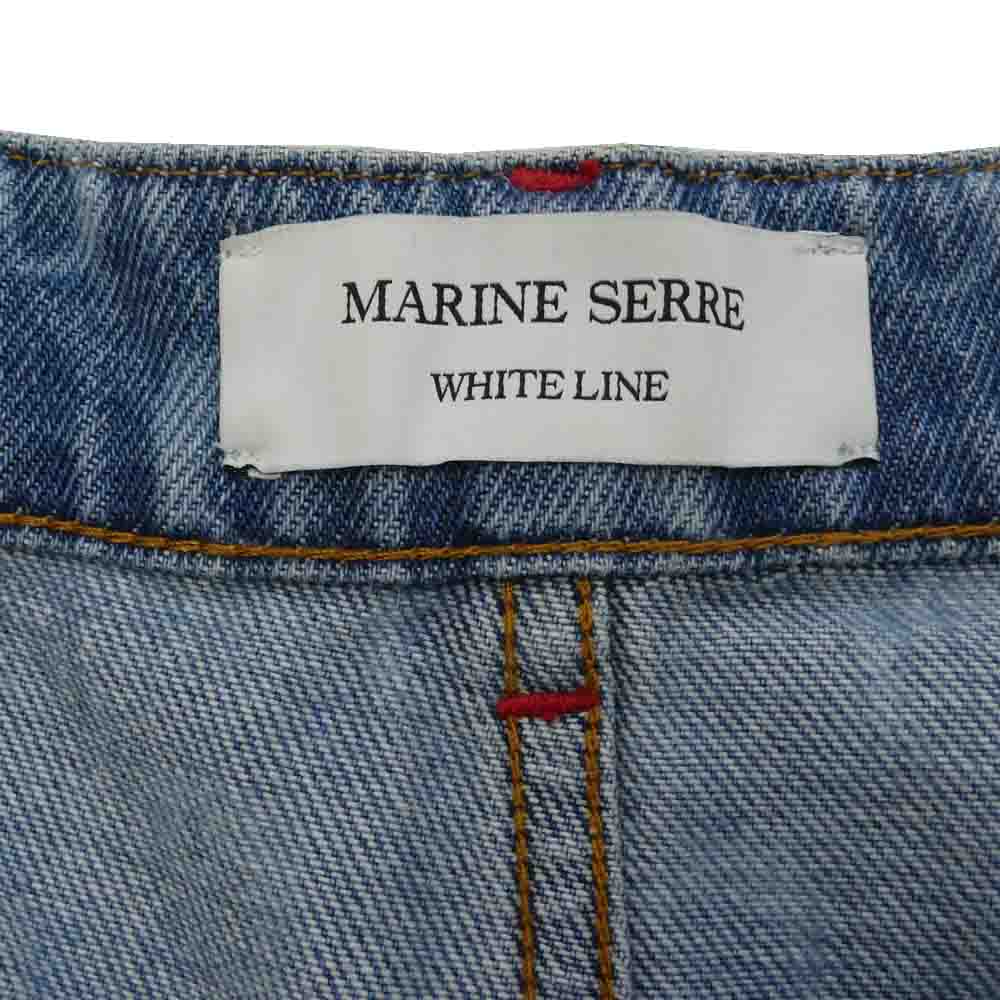 マリーンセル イタリア製 WHITE LINE ホワイトライン Printed denim jeans ムーンプリント 総柄 デニム パンツ ジーンズ インディゴブルー系 48【中古】