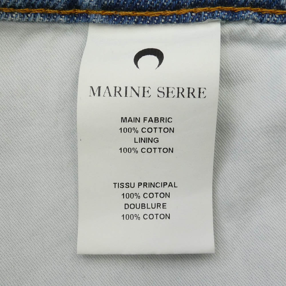マリーンセル イタリア製 WHITE LINE ホワイトライン Printed denim jeans ムーンプリント 総柄 デニム パンツ ジーンズ インディゴブルー系 48【中古】