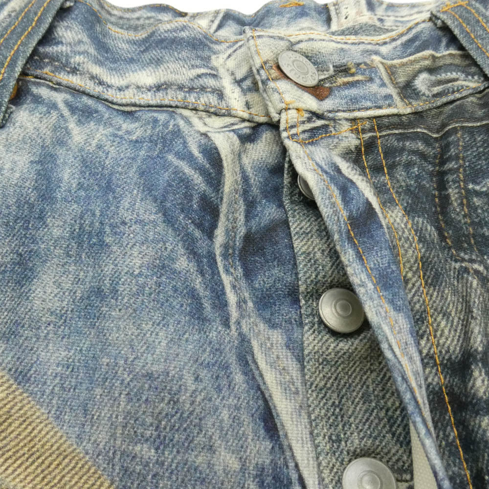 ACNE STUDIOS アクネストゥディオズ FN-MN-TROU001097 BK0679 SUPER BAGGY FIT JEANS 転写プリント総柄 ルーズ フィット デニム パンツ インディゴブルー系 マルチカラー系 46【中古】