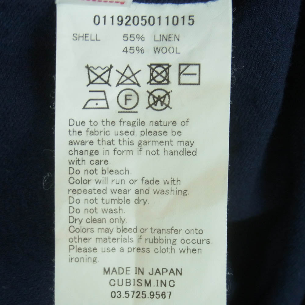 VISVIM ビズビム 19AW 0119205011015 DUGOUT SHIRT L/S ウールリネン ドッグアウト 長袖 シャツ ダークネイビー系 1【中古】