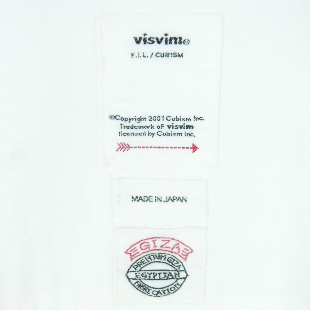 VISVIM ビズビム 19AW 0119405011001 ALBACORE LUNGTA アルバコア ルンタ ギザコットン 長袖 BD ボタンダウン シャツ ホワイト系 1【中古】