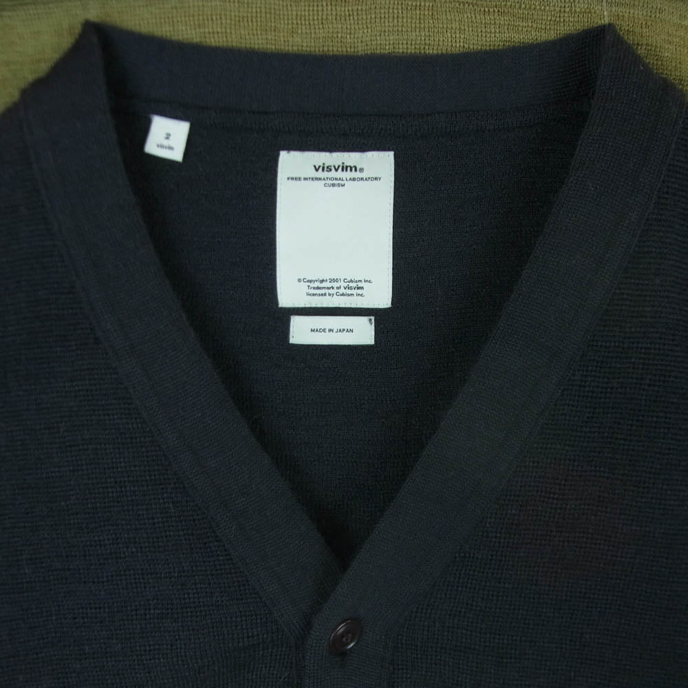 VISVIM ビズビム 15AW 0115205012003 Wool Mohair Longsleeve Knit Cardigan ウール モヘア ロングスリーブ 長袖 ニット カーディガン チャコール系 カーキ系 2【中古】