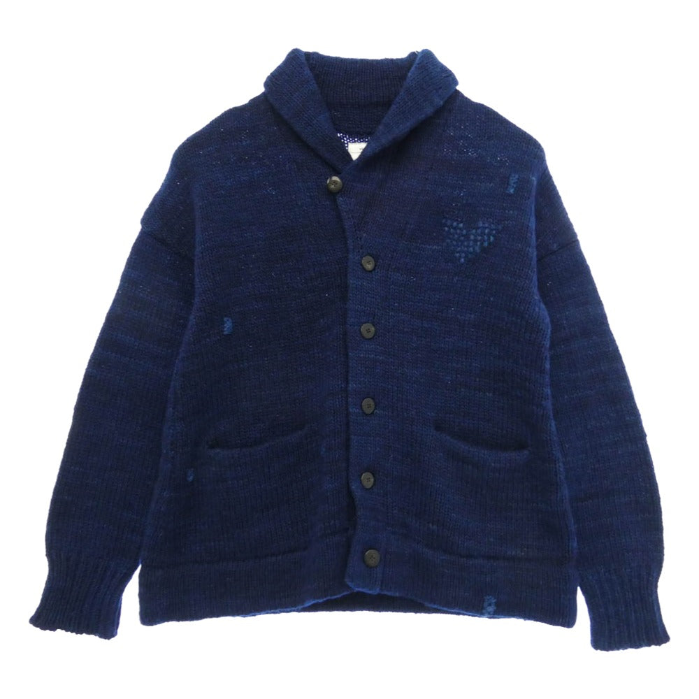 VISVIM ビズビム 19AW 0119205012001 COWICHAN HAND-KNIT (N.D.) カウチン ハンドニット 長袖 ウール カーディガン ブルー系 1【中古】