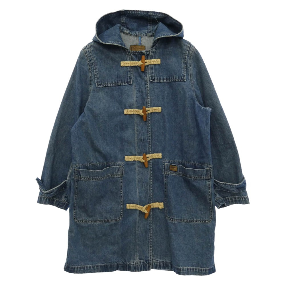 RALPH LAUREN ラルフローレン 80s Vintage ヴィンテージ 香港製 デニム ダッフル コート インディゴブルー系 M【中古】