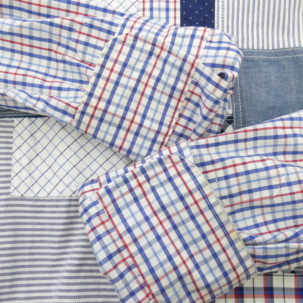 COMME des GARCONS HOMME コムデギャルソンオム AD2014 HO-B048 CDG パッチワーク チェック ストラップ 柄 長袖 シャツ マルチカラー系 M【中古】