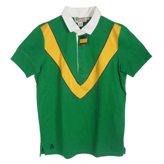 RALPH LAUREN ラルフローレン RUGBY ラグビー 半袖 ラガー シャツ グリーン系 L【中古】