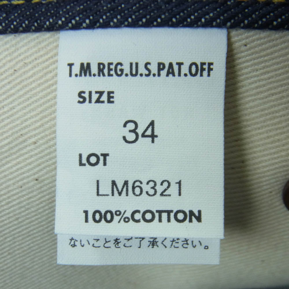 Lee リー LM6321-89 ARCHIVES COWBOY 101 1945 MODEL 101 カウボーイ 1945年モデル デニム パンツ ジーンズ インディゴブルー系 34【新古品】【未使用】【中古】