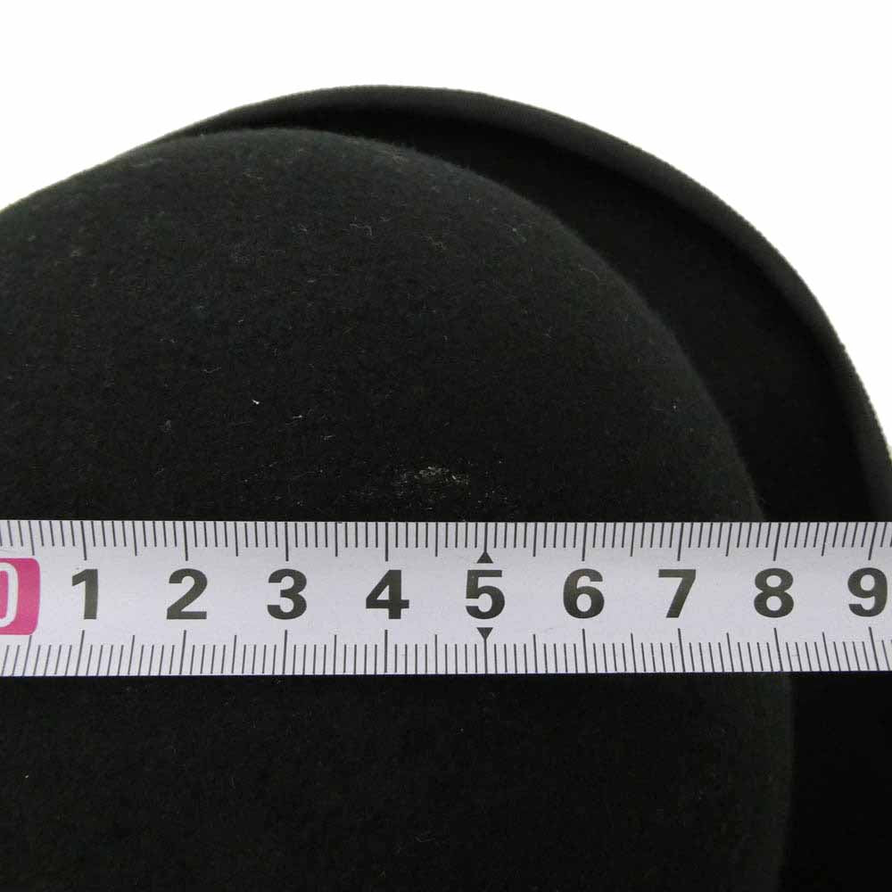 エドハット ウールフェルト 短いつば ボーラーハット ブラック系 L【中古】