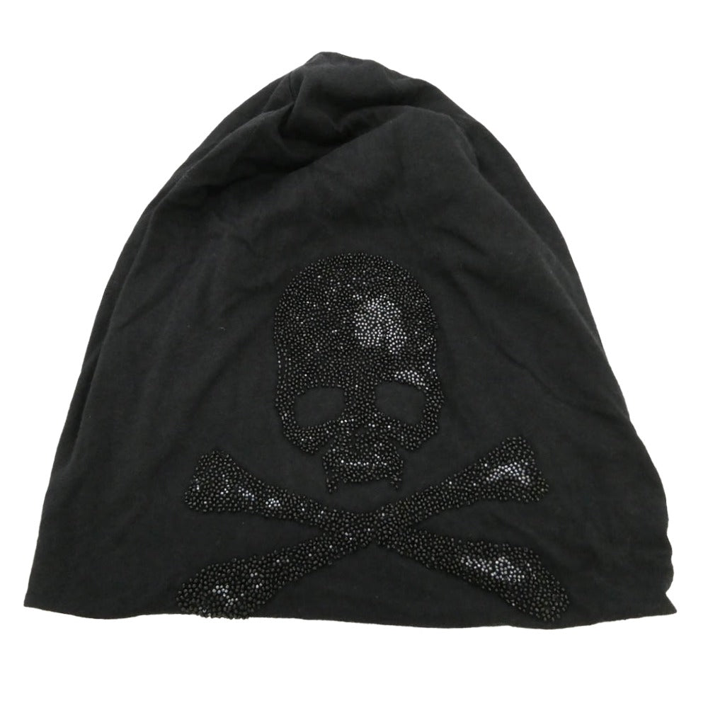 ROEN ロエン スカルビーズ スワロフスキー ニットキャップ ニット帽 ブラック系【中古】