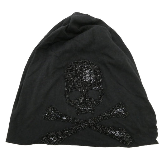 ROEN ロエン スカルビーズ スワロフスキー ニットキャップ ニット帽 ブラック系【中古】