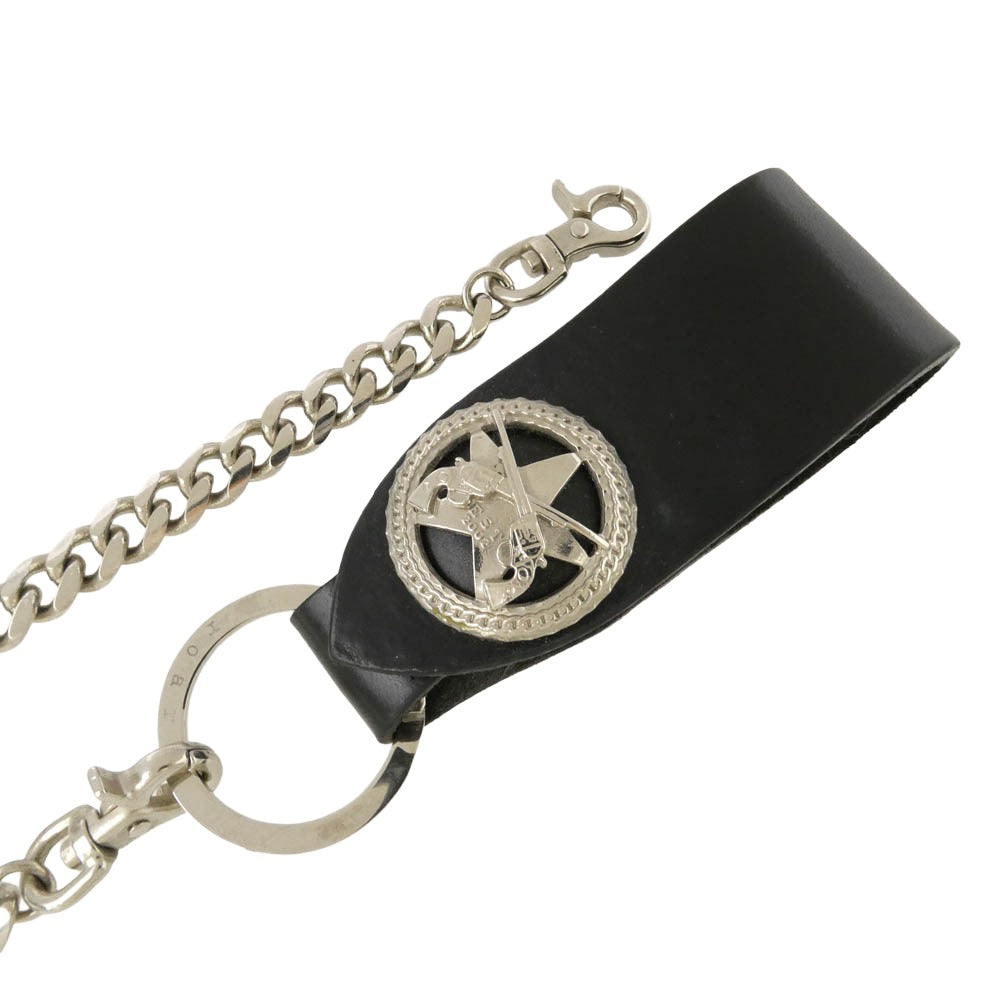ROAR ロアー 二丁拳銃 スター レザー ベルトループ ウォレットチェーン ブラック系 シルバー系【中古】