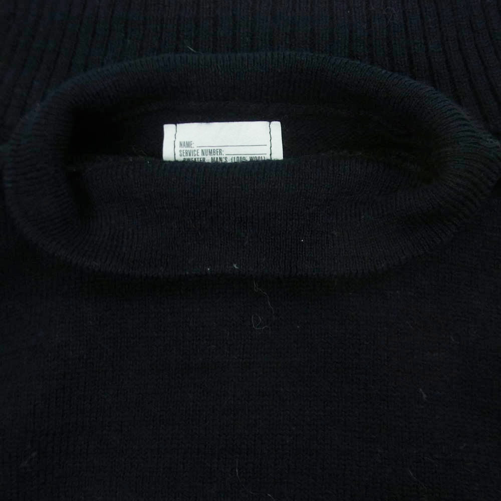ANATOMICA アナトミカ spm1c1-09-d-1068 USA製 MOC NECK SWEATER ウール モックネック セーター ミリタリー ニット ダークネイビー系 XS 32-34【中古】