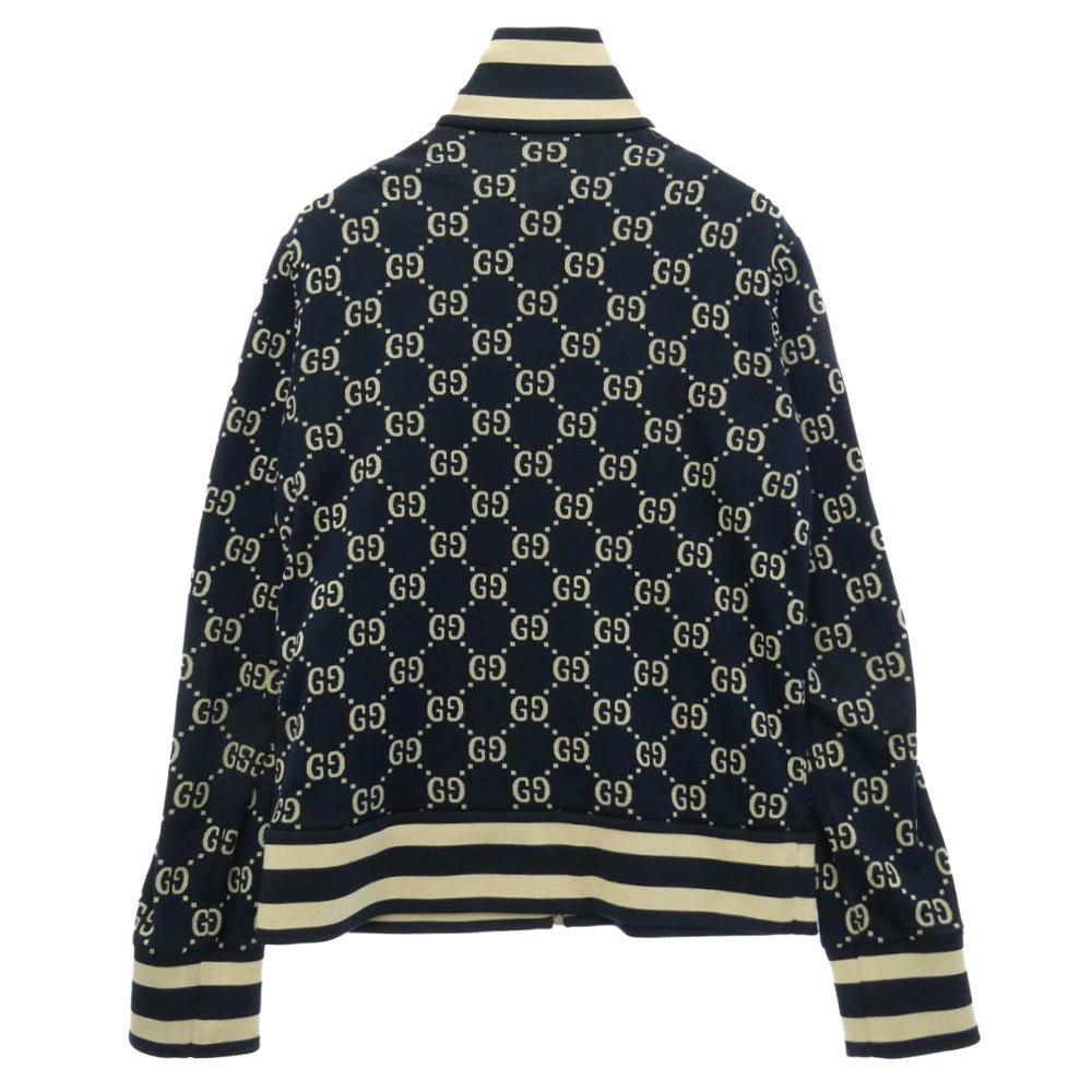 GUCCI グッチ 496919-X9V05 GG Jacquard Cotton Jacket GG ジャガード サイドライン トラック ジャケット ネイビー系 M【中古】