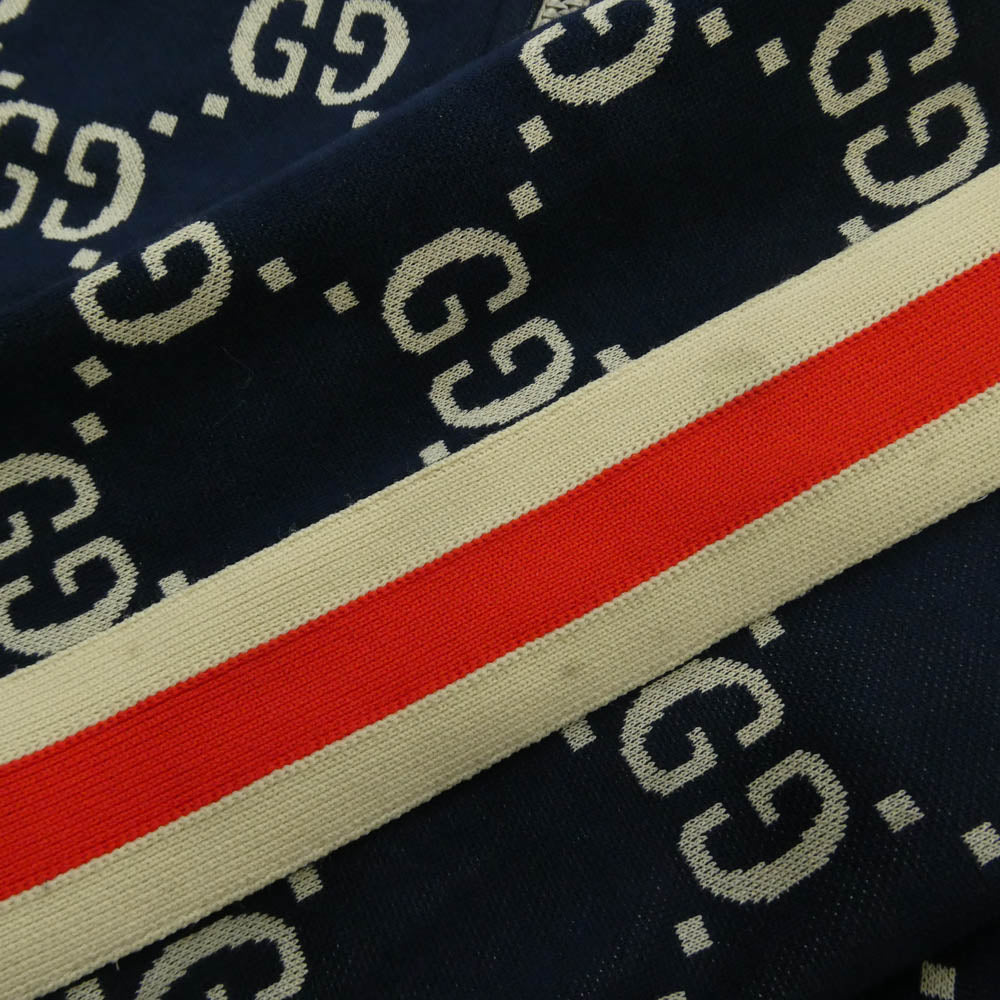 GUCCI グッチ 496919-X9V05 GG Jacquard Cotton Jacket GG ジャガード サイドライン トラック ジャケット ネイビー系 M【中古】