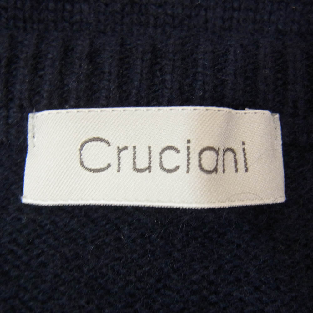 クルチアーニ イタリア製 カシミア100％ デザイン切替 Vネック ニット ベスト パープル系 46【中古】