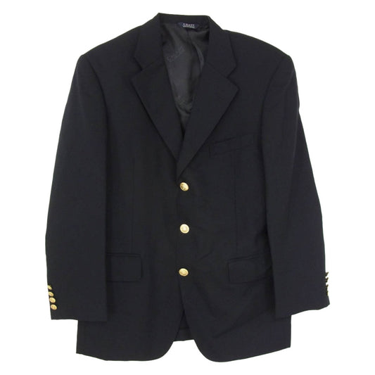 RALPH LAUREN ラルフローレン CHAPS チャップス 3ボタン 半裏 ブレザー テーラード ジャケット ネイビー系 92 80 170【中古】