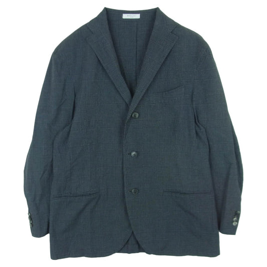 ボリオリ イタリア製 K JACKET チェック柄 2B テーラード ジャケット グレー系 50【中古】