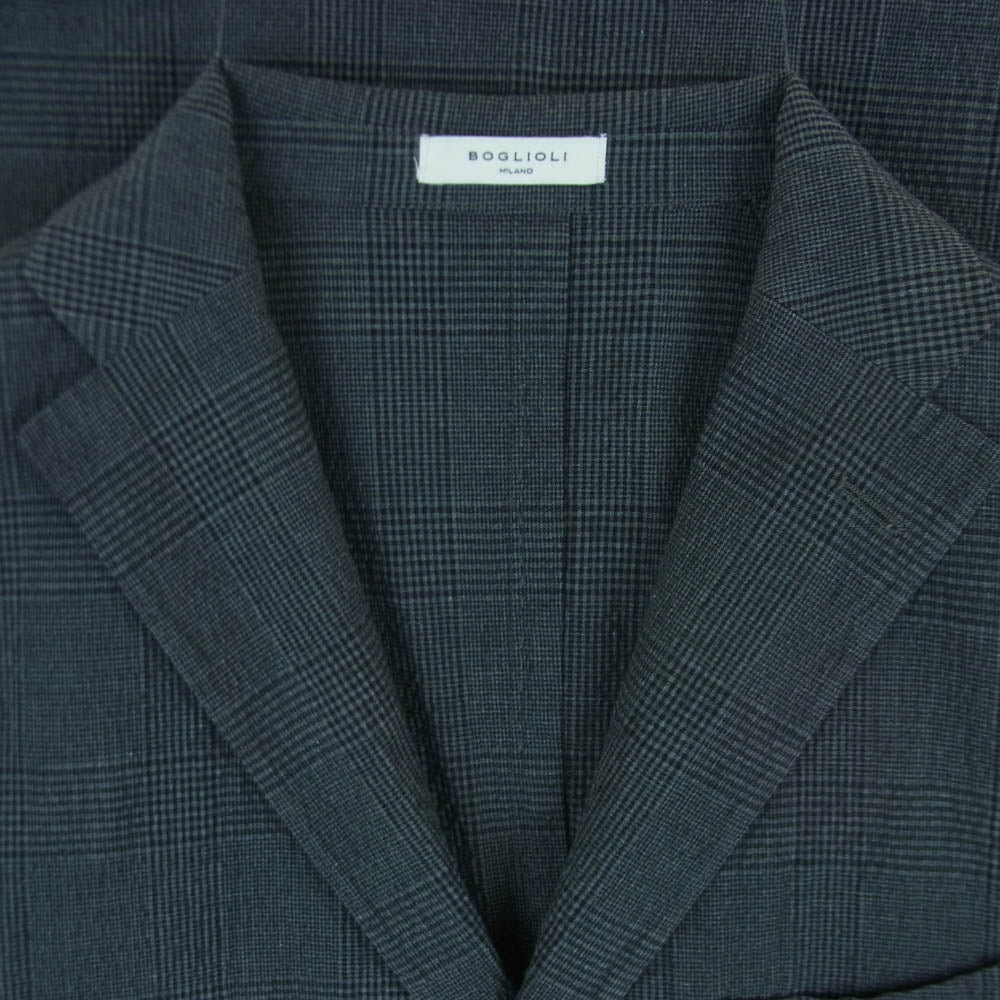 ボリオリ イタリア製 K JACKET チェック柄 2B テーラード ジャケット グレー系 50【中古】