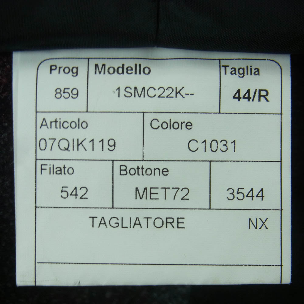 タリアトーレ 1SMC22K-07QIK119 イタリア製 ウールシルク チェック 1B テーラード ジャケット ブレザー グレー系 レッド系 44【中古】