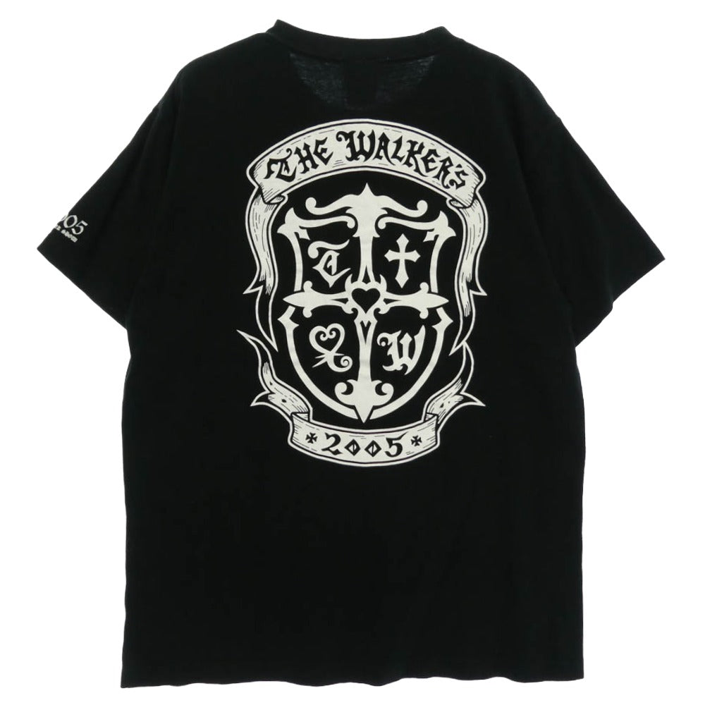 TRAVIS WALKER トラヴィスワーカー ダブルクロスプリント 半袖 Tシャツ カットソー ブラック系 M【中古】
