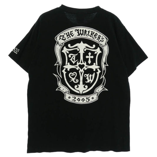 TRAVIS WALKER トラヴィスワーカー ダブルクロスプリント 半袖 Tシャツ カットソー ブラック系 M【中古】