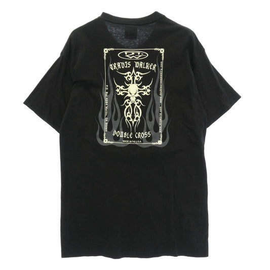 TRAVIS WALKER トラヴィスワーカー クロスプリント 半袖 Tシャツ カットソー ブラック系 M【中古】