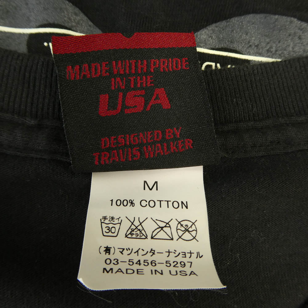 TRAVIS WALKER トラヴィスワーカー クロスプリント 半袖 Tシャツ カットソー ブラック系 M【中古】