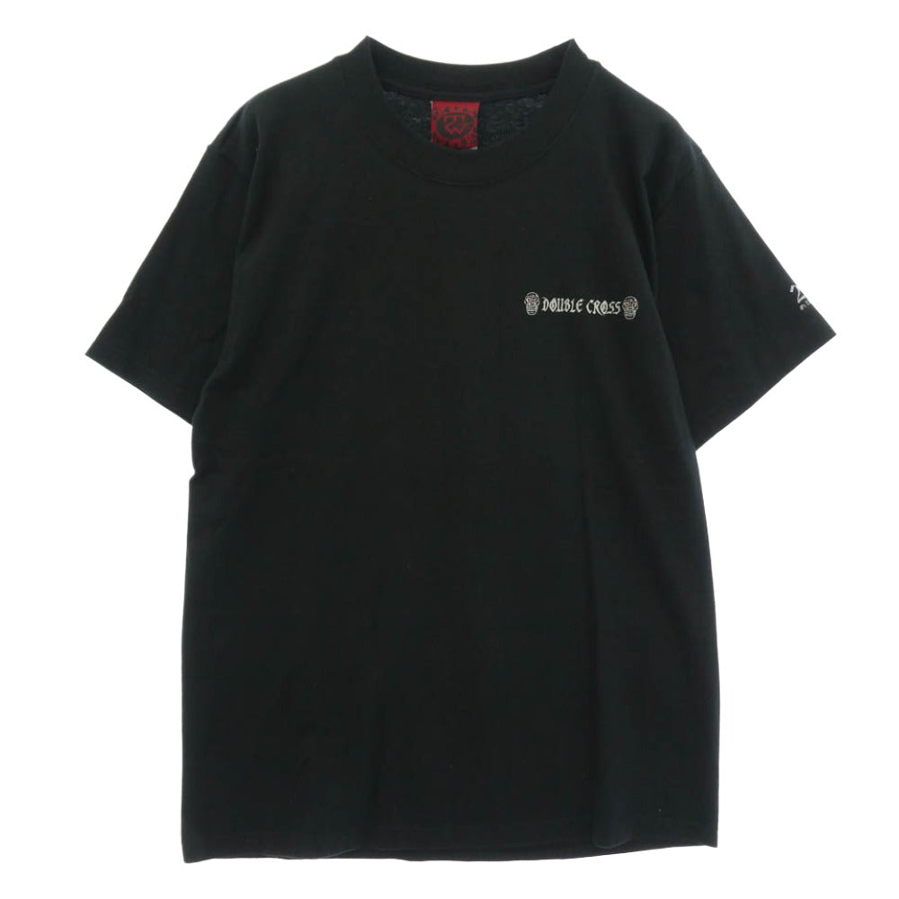TRAVIS WALKER トラヴィスワーカー ダブルクロス ラメプリント 半袖 Tシャツ カットソー ブラック系 M【中古】