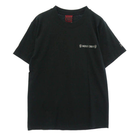 TRAVIS WALKER トラヴィスワーカー ダブルクロス ラメプリント 半袖 Tシャツ カットソー ブラック系 M【中古】