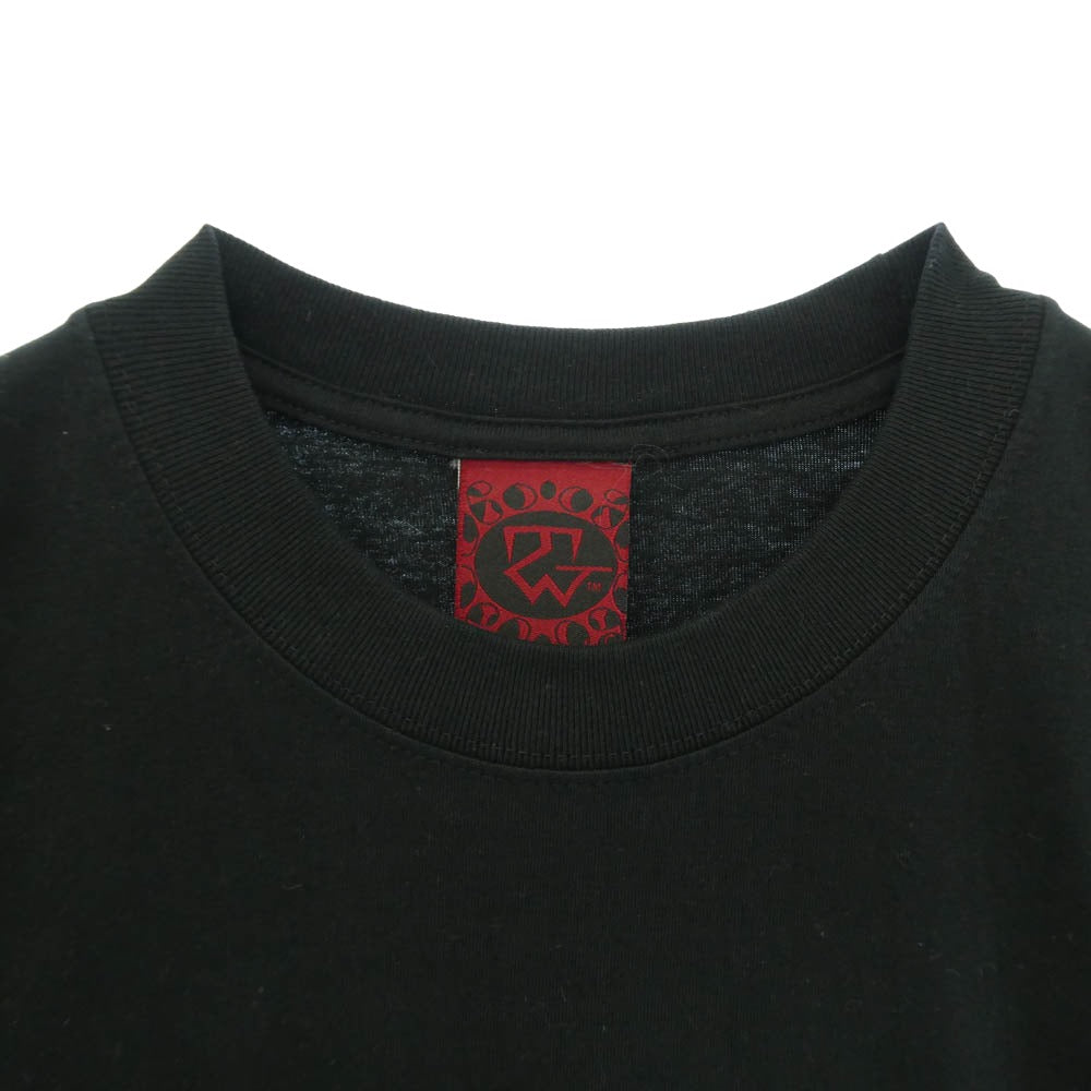 TRAVIS WALKER トラヴィスワーカー ダブルクロス ラメプリント 半袖 Tシャツ カットソー ブラック系 M【中古】