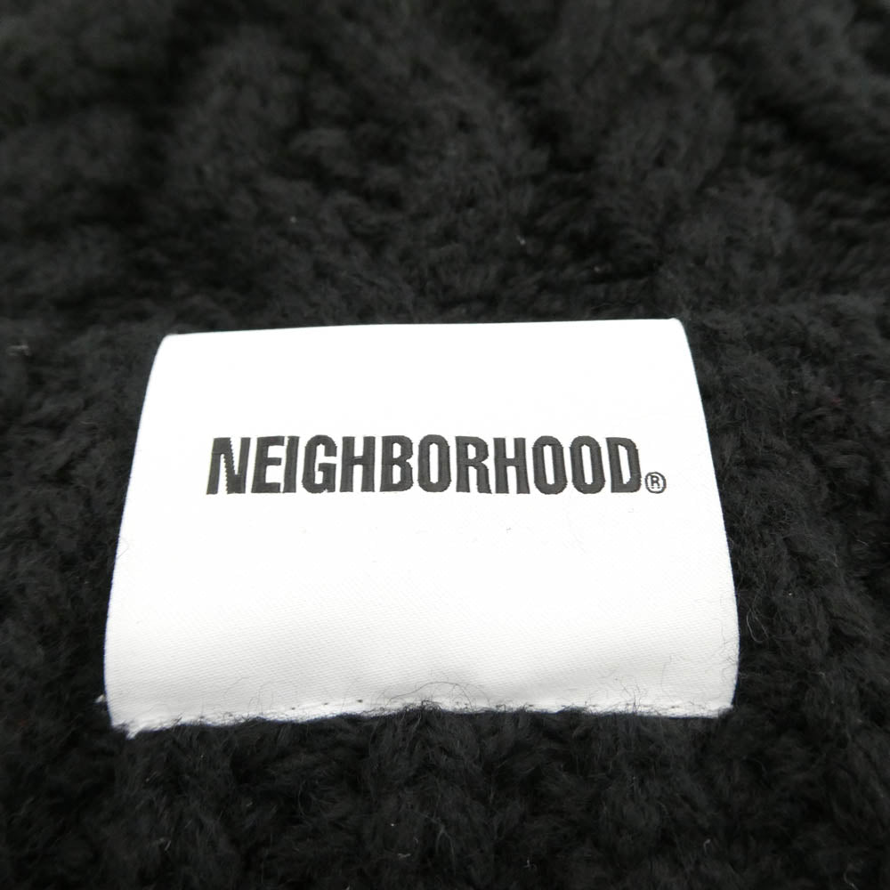 NEIGHBORHOOD ネイバーフッド 23AW 232FUNH-HT02 CABLE KNIT BEANIE ケーブル ニット ビーニー ニット帽 ブラック系 F【中古】