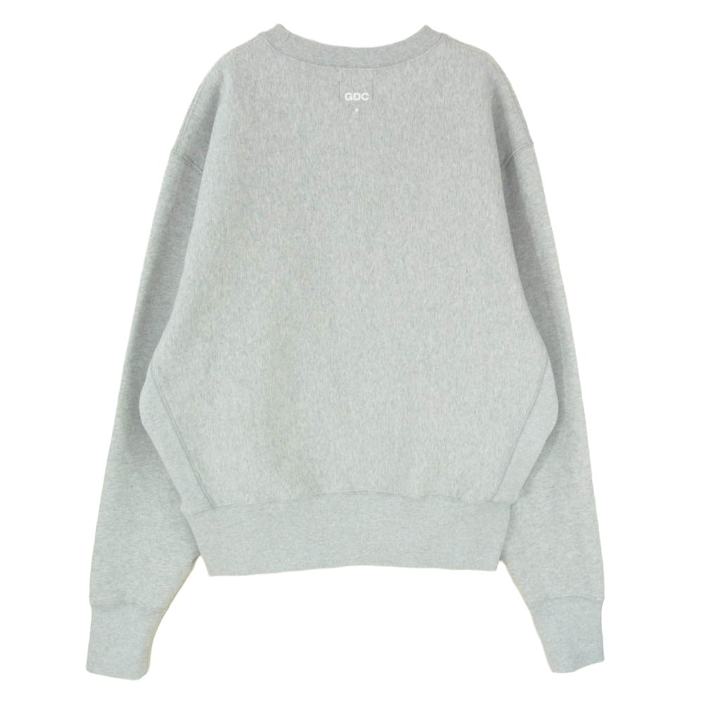 GDC ジーディーシー trico sweat トリコ ラメロゴ 丸首 クルーネック スウェット トレーナー グレー系 L【中古】