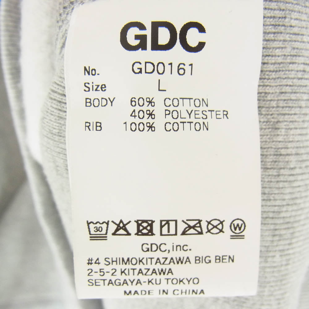 GDC ジーディーシー trico sweat トリコ ラメロゴ 丸首 クルーネック スウェット トレーナー グレー系 L【中古】