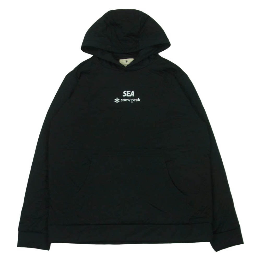 WIND AND SEA ウィンダンシー snowpeak スノーピーク 20AW WAS-SW-20AU002 FLEXIBLE INSULATED PULL HOODIE 中綿 フーディー パーカー ブラック系 L【中古】