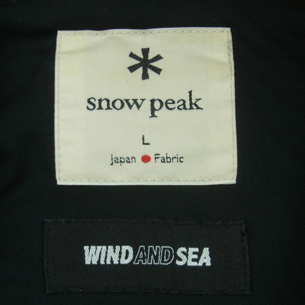 WIND AND SEA ウィンダンシー snowpeak スノーピーク 20AW WAS-SW-20AU002 FLEXIBLE INSULATED PULL HOODIE 中綿 フーディー パーカー ブラック系 L【中古】