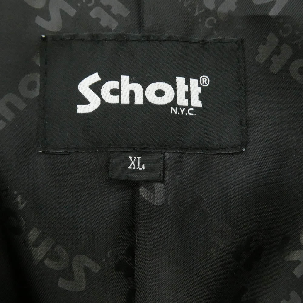 schott ショット 3101048 DOUBLE BREAST RIDERS ダブルブレスト ライダース レザー ジャケット ブラック系 XL【中古】