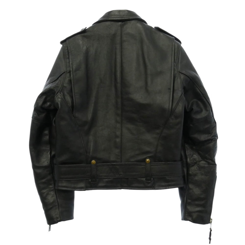 VANSON バンソン レザー ダブル ライダース ジャケット ブラック系 40【中古】