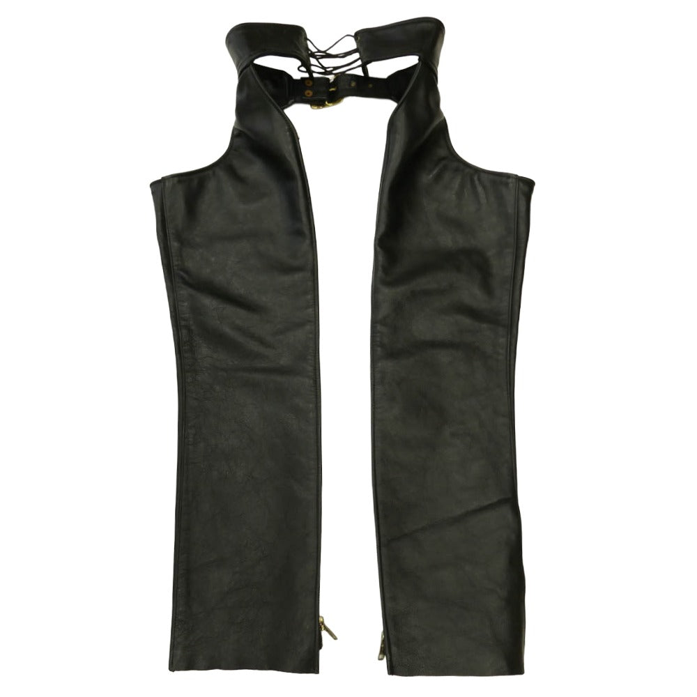 VANSON バンソン バイクウェア レザー チャップス パンツ ブラック系 23【中古】