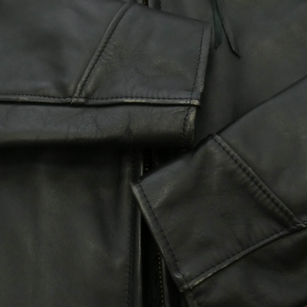 schott ショット ボアライナー付属 レザー シングル ライダース ジャケット ブラック系 38【中古】