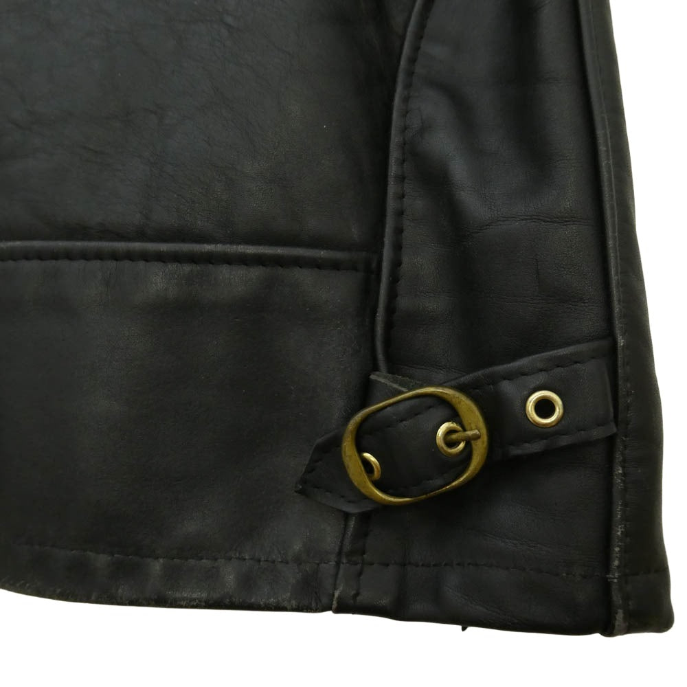 schott ショット ボアライナー付属 レザー シングル ライダース ジャケット ブラック系 38【中古】
