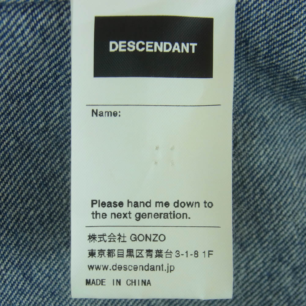DESCENDANT ディセンダント 20SS CRICKET DENIM JACKET デニム モッズ コート ジャケット インディゴブルー系 1【中古】