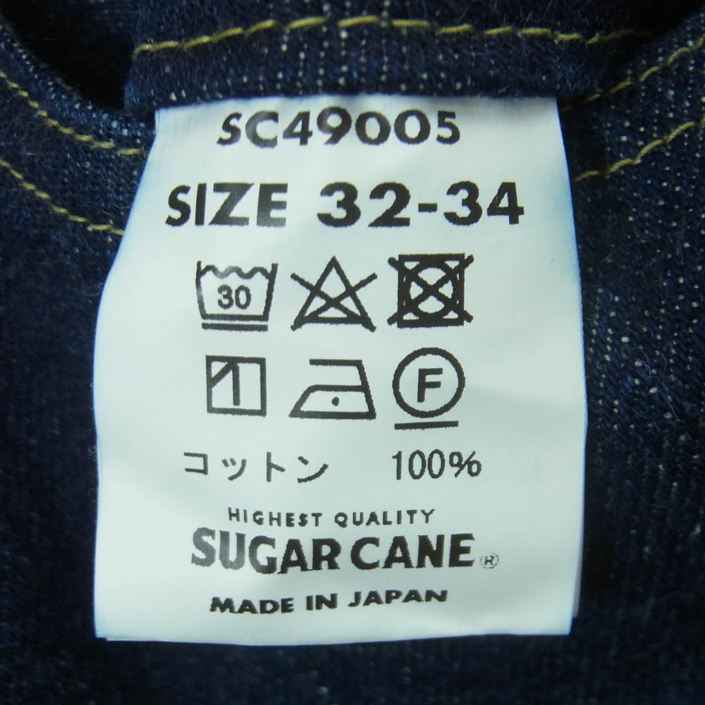 SUGAR CANE シュガーケーン SC49005 14.25oz. BLUE DENIM WAIST OVERALLS 1942 MODEL シンチバック デニム パンツ インディゴブルー系 W32 L34【中古】
