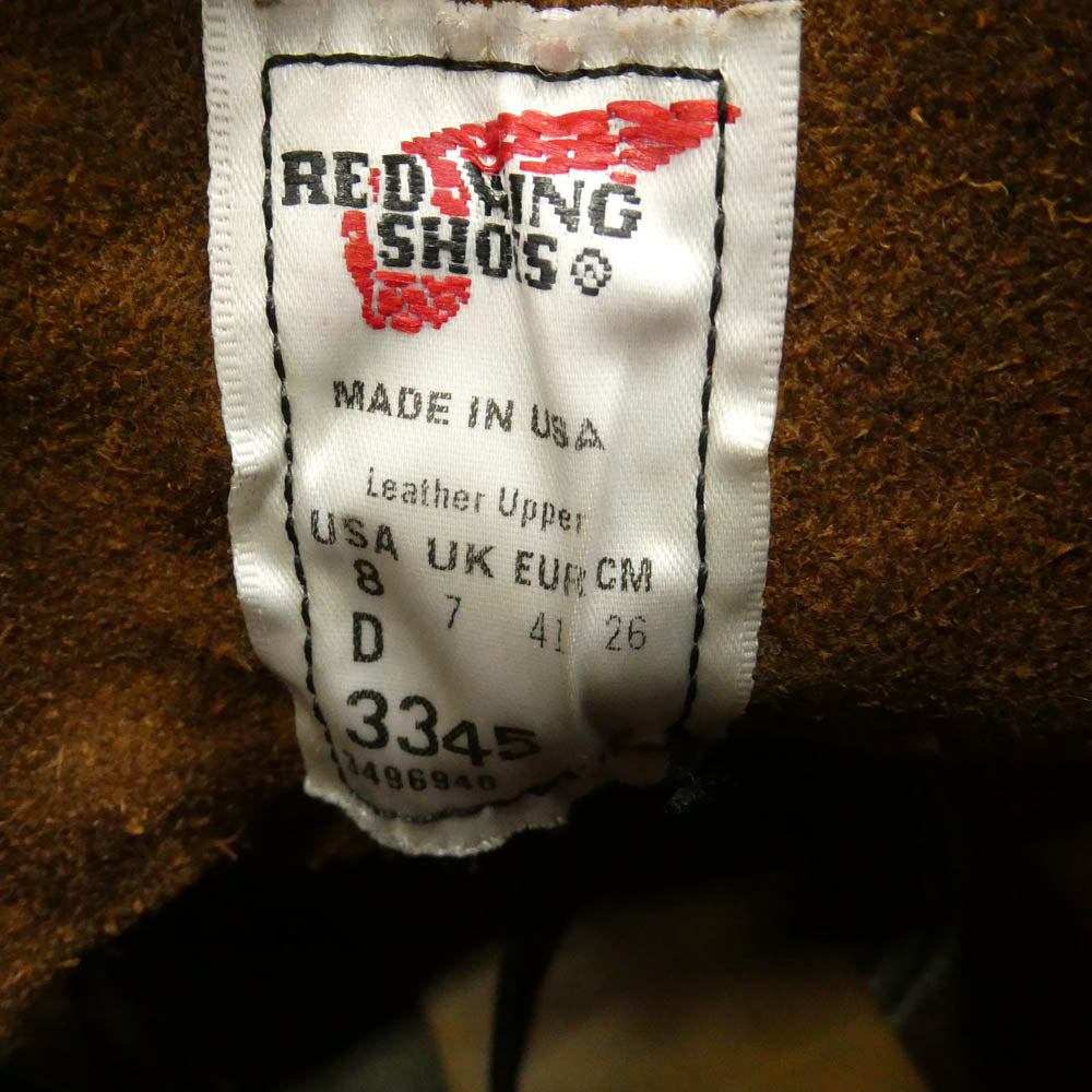 RED WING レッドウィング 3345 BLACKSMITH ブラックスミス 茶芯 レザー ブーツ ブラック系 26cm【中古】
