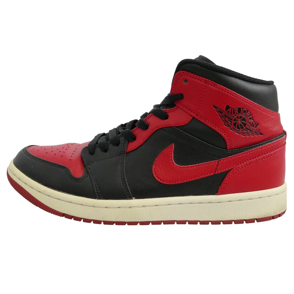 NIKE ナイキ 554724-074 Air Jordan 1 Mid Bred エアジョーダン1 ミッド ブレッド レッド系 ブラック系 27.5cm【中古】
