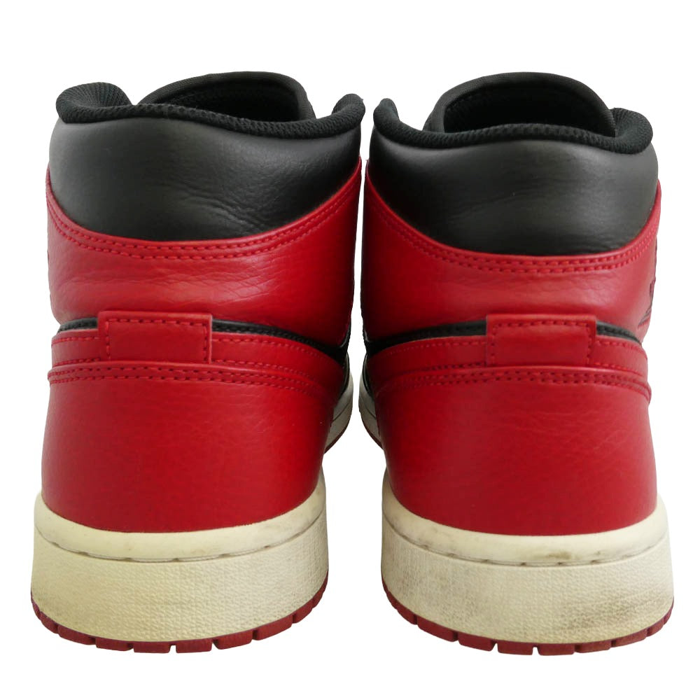 NIKE ナイキ 554724-074 Air Jordan 1 Mid Bred エアジョーダン1 ミッド ブレッド レッド系 ブラック系 27.5cm【中古】