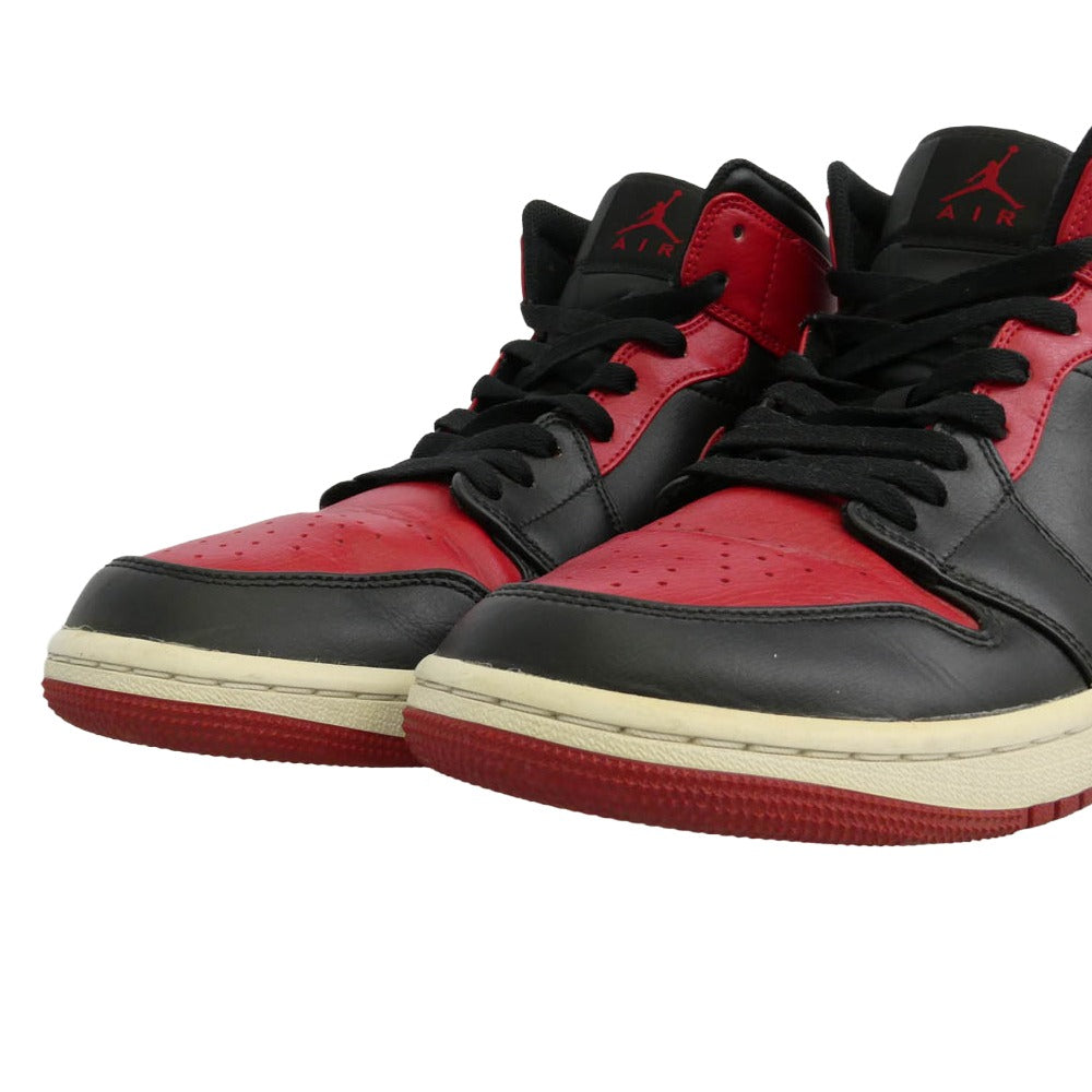 NIKE ナイキ 554724-074 Air Jordan 1 Mid Bred エアジョーダン1 ミッド ブレッド レッド系 ブラック系 27.5cm【中古】
