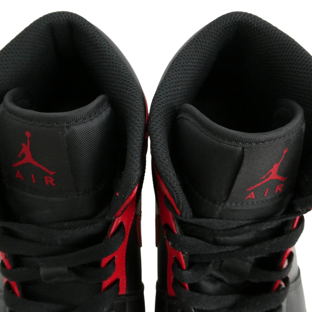 NIKE ナイキ 554724-074 Air Jordan 1 Mid Bred エアジョーダン1 ミッド ブレッド レッド系 ブラック系 27.5cm【中古】