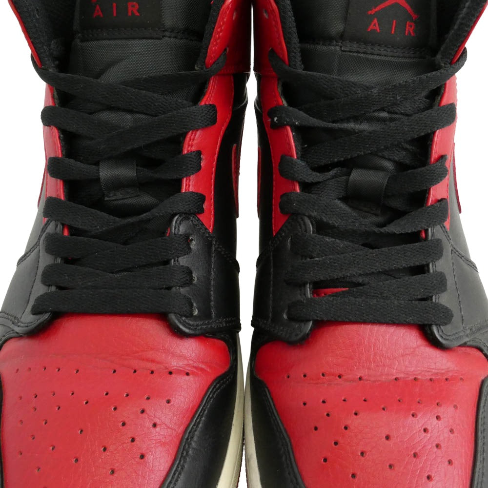 NIKE ナイキ 554724-074 Air Jordan 1 Mid Bred エアジョーダン1 ミッド ブレッド レッド系 ブラック系 27.5cm【中古】
