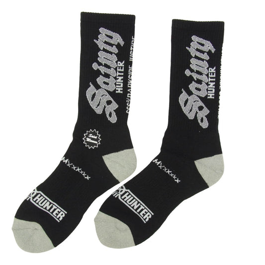 SAINT MICHAEL セントマイケル BOUNTY HUNTER バウンティーハンター 26SS SM-MK8-0000-C39 x BOUNTY HUNTER バウンティーハンター BH_SOCKS SAINTY HUNTER ソックス 靴下 ブラック系 M【新古品】【未使用】【中古】
