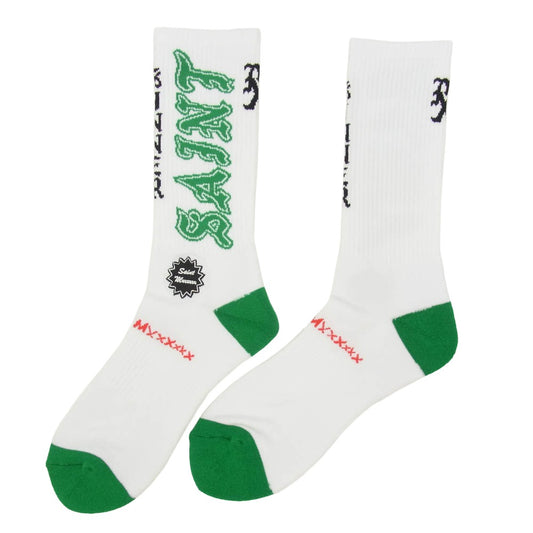 SAINT MICHAEL セントマイケル 26SS SM-MK8-0000-108 SAINT SOCKS GREEN セントソックス 靴下 グリーン ホワイト系 M【新古品】【未使用】【中古】